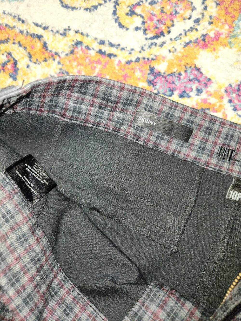 Kut From The Kloth Diana Slim Straight Pant – Dark Grey Plaid (Size 10P) - Picture 6 of 16